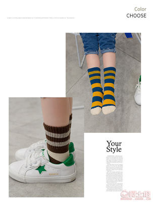 【兒童襪子純棉秋冬男童中筒女童棉襪寶寶襪中大童條紋襪子廠家批發T39】義烏市歐燁電子商務商行 - 產品庫